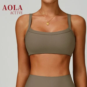 U Back Workout Fitness Plus Size High Support Backless Quick Dry Activewear Two Color Breathable Gym Sports Bra for Women