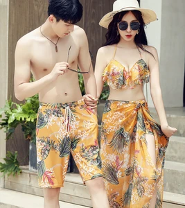 New Design Hot Selling Couples Swimwear Swimsuit High Leg Women Bikini Beachwear