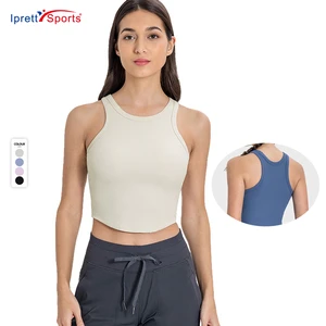 Hot Design Girls Breathable Custom Blank Yoga Dress Top Solid Color Women's Running Fitness Sports Vest Bras