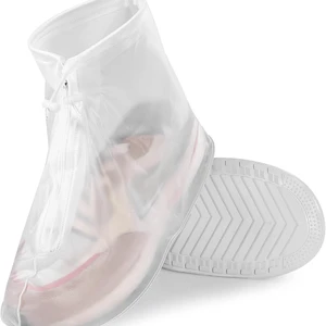 Waterproof Outdoor Thickened Slip-Resistant PVC Shoes Cover Anti-Slip with Zipper Protective Safety Shoe Covers