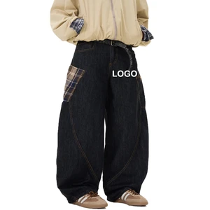Wholesale High Quality Vintage Men's Straight Wide Leg Plus Size Unisex Loose Fit Hip Hop Streetwear Baggy Jeans