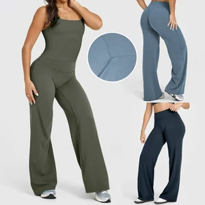 Women's High Waisted Yoga Pants with Buttery Soft Fabric for Workout and Casual Wear Moisture-Wicking Wide Leg Cozy Pants