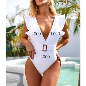 TW7106 Bathing Suits Sexy Beach Cheap Swimwear Ruffle Women One Piece Swimsuit