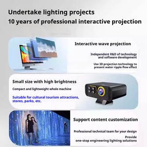 3D Ocean Wave Floor Projector Interactive Holographic Beach Garden Restaurant Filament Ambience Outdoor Lighting Staircase