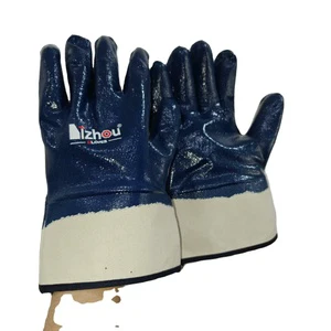 2026 All-New Hot Selling Blue Nitrile Safety Gloves with Cotton Jersey Work Gloves Anti-Chemical Non-Disposable Industrial Use