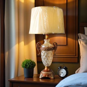 High Quality Electric Glass Table Lamp with LED Warm White Light Simple Traditional Design for Home Decor