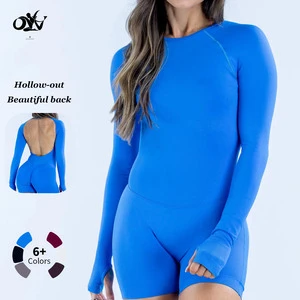 Wholesale Seamless High Strength Shockproof Sports Bodysuits&jumpsuits Solid Leisure Jumpsuits for Women Tight Gym Jumpsuit