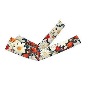 OEM ODM Custom Floral Print Ice Silk Cooling Arm Sleeves UV Protection Sun Arm Sleeves for Promotion Gift