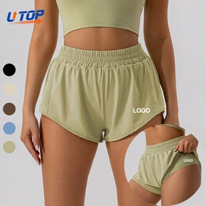 Wholesale High Waist Fitness Shorts Sports Bottom2 in 1 Shorts Running Wear Women's Clothing Yoga Short Pants Women's Clothes