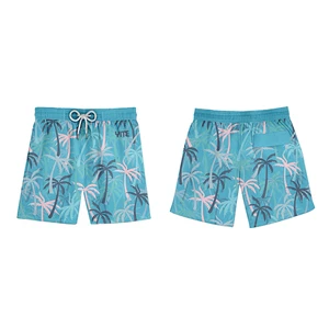 Men's Elastic Waist Beach Board Shorts Quick Dry Breathable Waterproof Nylon Trunks Solid Customized Front Wholesale Swim Trunks
