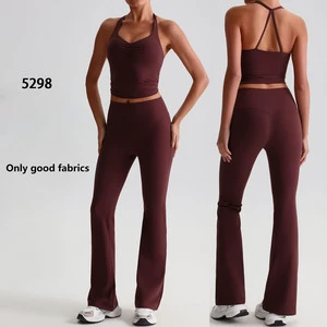 Advanced Fashion Gym Wear Sets Womens Fitness High Elasticity Display Peach Buttocks Sexy Waist Cinching Solid Color Yoga Set