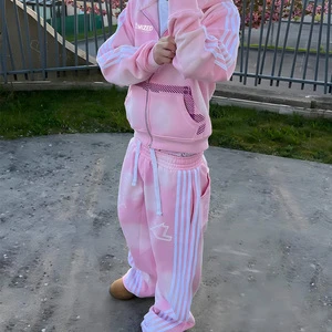 Custom High Quality Cotton Tracksuits French Terry Stripe Sweatpants And Hoodie Set Streetwear Sweatsuit Men's Tracksuit Set