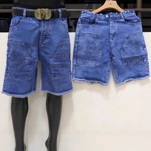 Men's Streetwear Boot Cut Mid Waist Denim Jeans Shorts Summer Wholesale Fashion Pants