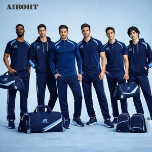 Aibort Heat Distributing Breathable Weave Sweat Minimizing Flexible Stretch Stabilizing Support Custom Soccer Tracksuits Sets