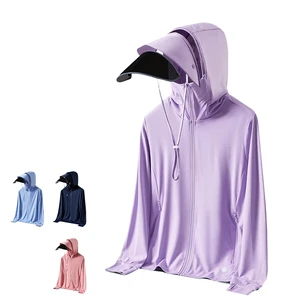Wholesale UPF50+ Hooded Breathable Eco-Friendly Casual Outdoor Protection Jacket Anti UV Sun-Safe Clothing for Skin