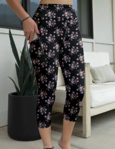 Meiyang Custom Legging Taille Haute High Waist Yoga Baggy Snow Pants Floral Print Leggings with Pockets Women's Clothing