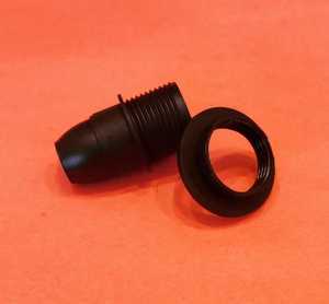 E14 Screw Plastic Lamp Holder Black with Plastic Thread 10-Year Warranty