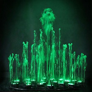 Small Round Outdoor Fountain Dance Fountain LED Musical Water Jet for Villa Courtyard Garden Pool Decor