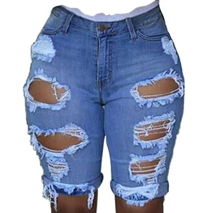 Fashionable Export Women's Shorts Oriented Denim Ripped Distressed Girls Short Jeans Pant for Women High Quality Denim