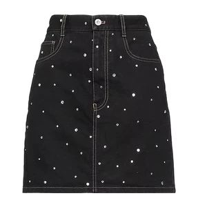 Summer New Women's Long Denim Skirt Vintage High Waist Jeans Skirt Cotton Summer Plaid Casual Jeans Denim Skirt