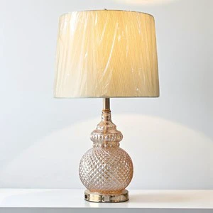 2025 Design Premium Glass Lamp with Champagne French Gold Shade OEM ODM Glass Lamp Fitting Simple Style