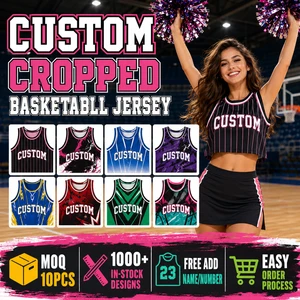 Custom Cheerleading Crop Top Women's Basketball Crop Jersey Team Uniform Wholesale Female Tee Sexy Women's Plus Size Tops