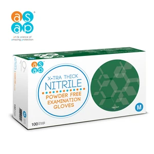ASAP Disposable X-Tra Thick Nitrile Exam Gloves Powder-Free Safety Features Hand Protection Personal Protective Equipment PPE