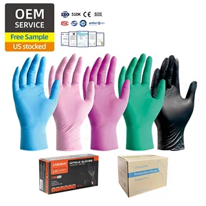 Latex-Free Disposable Medium Nitrile Gloves Powder-Free Puncture-Resistant Reinforced Cuff Comfortable Protective Fit Women