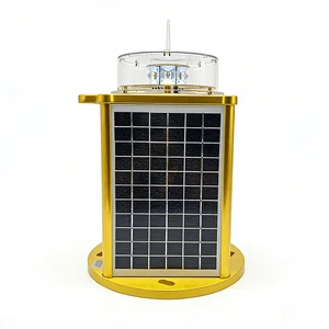 Solar Obstacle Indicator Beacon Medium Intensity Aviation Obstruction Light GPS Synchronous for Airport Signal Lamp