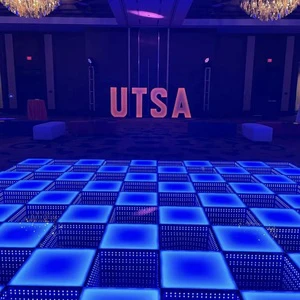 Hot Selling Removable Wired 3D Infinity Mirror Lighted LED Dance Floor for Wedding Party Night Club Stage Decoration