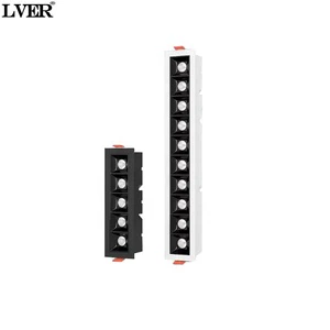Best Selling 10W 20W 30W COB Aluminum LED Grille Light Linear Recessed Anti-Dazzle for Hotels Modern Design on AR111 Base