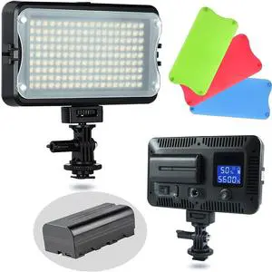 CRI95+ LED Video Light, Portable Camera Photo Light Panel Dimmable for DSLR Camera Camcorder with Battery VL-162T