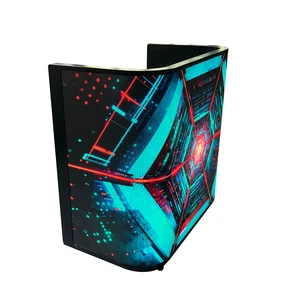 Portable DJ Booth With LED Video Wall Display Full Color Music Festival Night Bar Dj Booth Led Screen Customizable Shaped