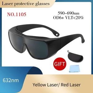 Laser Safety Goggle Custom ANSI Z87.1 590-690nm OD6 Anti-Scratch PC Lens For Red Laser Medical Equipment Welding Safety Glasses