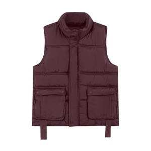 Premium Big Pocket Stand Collar Waistcoat, Women's Button Vest, Simple Fashion Versatile