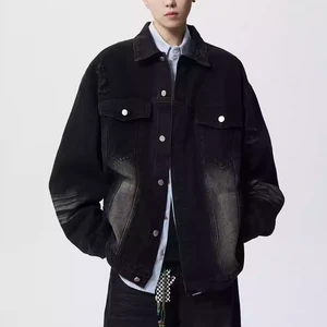 Men's Classic Blue Denim Jacket & Coat Slim Long Sleeve With Multi-pocket Fashionable Casual Spring Style