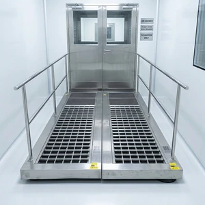 CE Certified Class 100 Cleanroom Shoe Cleaner Station 304SS Rolling Brush Scrubber for Semiconductor & Microelectronics Plant