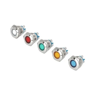 16mm 19mm 22mm Diameter Red Green 12v 24v Equipment Panel Led Indicator Light 220v Metal Indicator Light