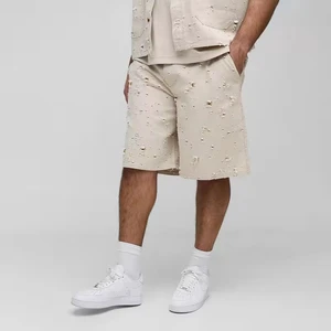 Men's High Quality Casual Cotton Stone Washed Distressed Carpenter Denim Jean Shorts Custom Vintage Streetwear Jorts Direct