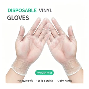 Check Protective PVC Gloves Food Grade Safety Gloves Two Colors Styles Thickness Thickening Transparent Customizable