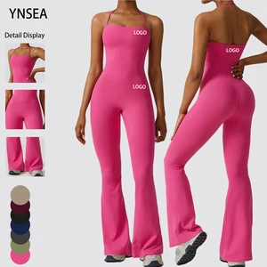 YNSEA Ropa Deportiva Mujer Custom Seamless Gym Sports Bodysuit Jumpsuit Halter Neck Stretchy Fitness Yoga Activewear Set