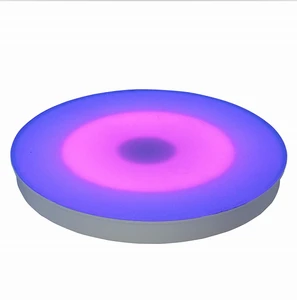 Interactive 50cm Circle LED Dance Floor Rainbow Glass Body Brick Lights IP55 Rated 500kg Load-Bearing Theme Parks 700 CDM