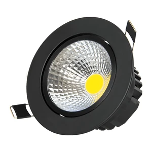 For Home Houses Showroom Museum Black Recessed Ceiling Rotating COB Led Hotel Spotlight