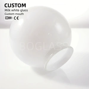 BOGLASS Hot Sale Custom Hand-blown Classic Bayonet Opal Glass Lampshade For Lighting Fixtures