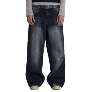 Mens Denim Jeans Pants Fashionable Comfortable Loose Regular Classic Fit Durable Casual Wear
