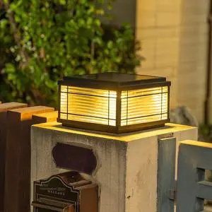 Outdoor Waterproof Black E27 IP65 Solar LED Motion Sensor 3000K Pillar Lights for Villa Courtyard Garden Gate Landscape Lighting