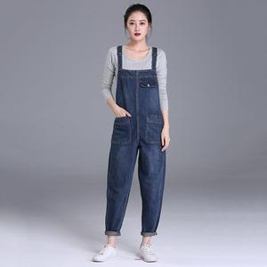 New Fashion Denim Overalls Suspender Trousers Women Autumn Casual Jeans Women's Clothing Plus Size Loose Jumpsuit