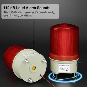 Strobe Light With Siren For 6 Feet Security Fence Construction Site Use Plastic Material