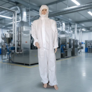 EN ISO13982 and EN 13034 Type 5/6 Disposable Coverall Cleanroom Disposable SMS Coverall Antistatic Disposable Protective Suit