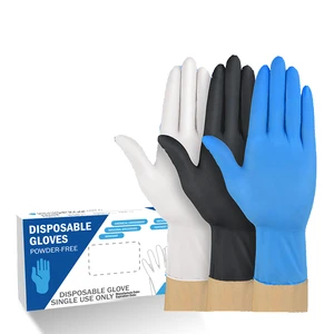 Bulk Powder Free Blue White Black Nitrile Gloves Disposable Food Grade Chemical Resistant Safety Work Gloves